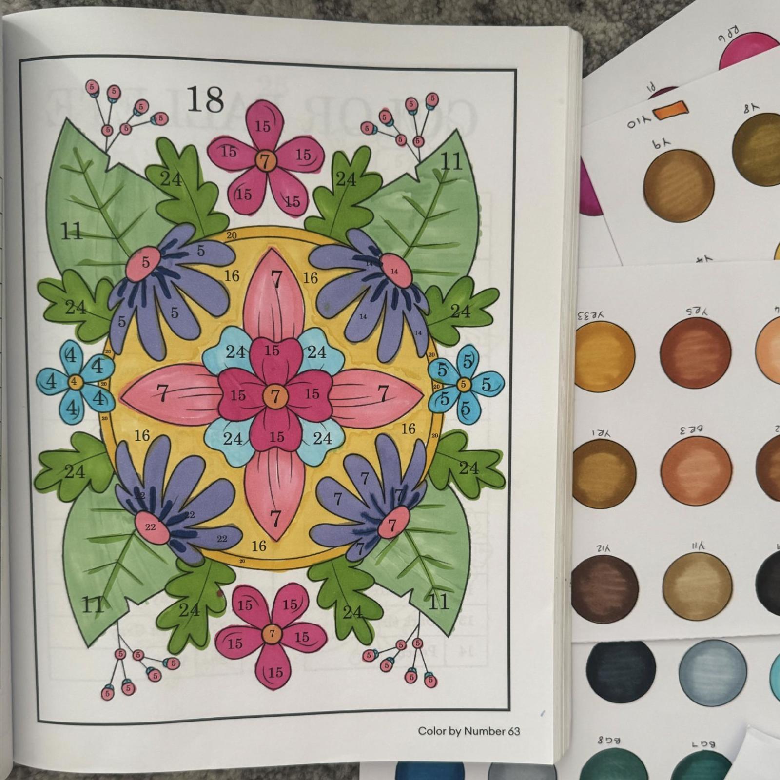 Color by Number Coloring Book for Adults - 75 Beautiful Images Including Flowers, Animals, Mandalas, Nature, Landscapes & More by Premium Press